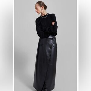 Frankie Shop long leather skirt